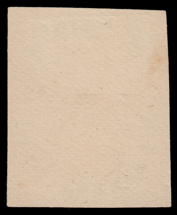 India 1890 8a <strong>Essay</strong>, proposed octagonal design, lithographic reprint of 1854 printed in horizontal rows of six, in light blue (frame) and orange-brown (head) on yellowish wove paper, pos. 6 in sheet, large margins. Spence #2 - Image 2