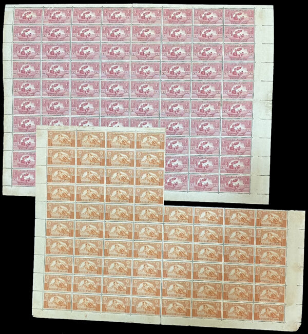 India <b>HEALTHY INDIA</b> labels 1a complete sheet of 80 and 4a x 3 panes of 24, 20 and 20 (total 144 stamps)