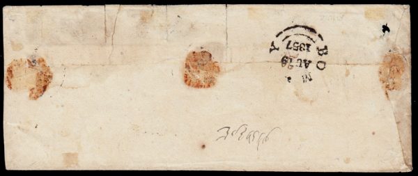 PERSIAN FIELD FORCE: India 1857 envelope to Bombay with fine impression … - Image 2