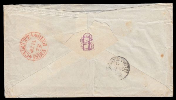 Early India Cancellations: Cooper type 28c var2 of Bombay foreign mail... - Image 2